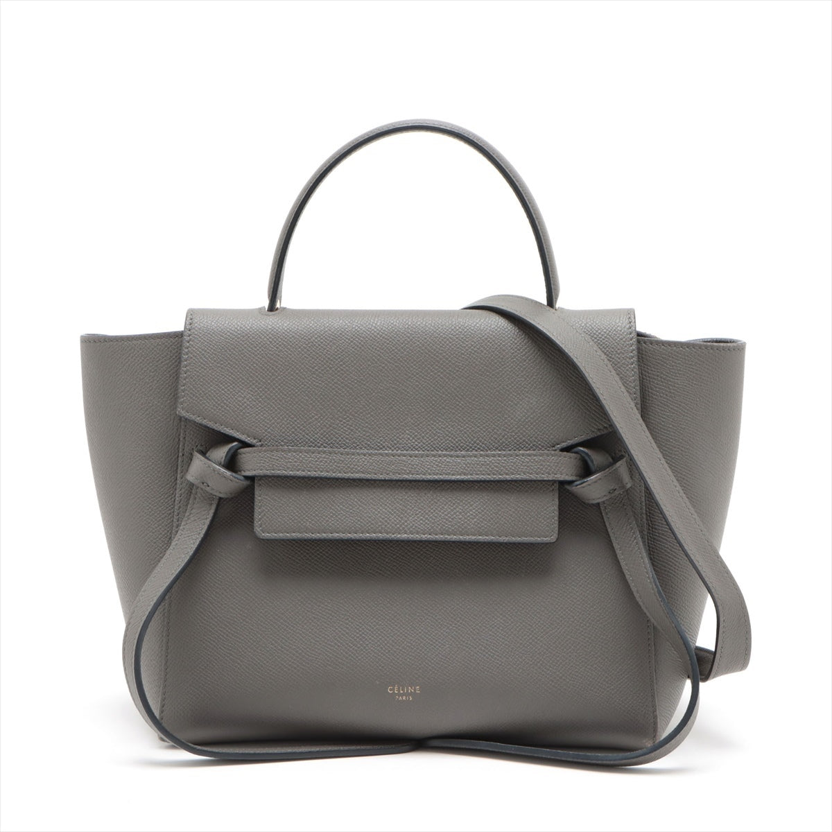 CELINE Belt Bag Nano Leather 2way handbag Grey