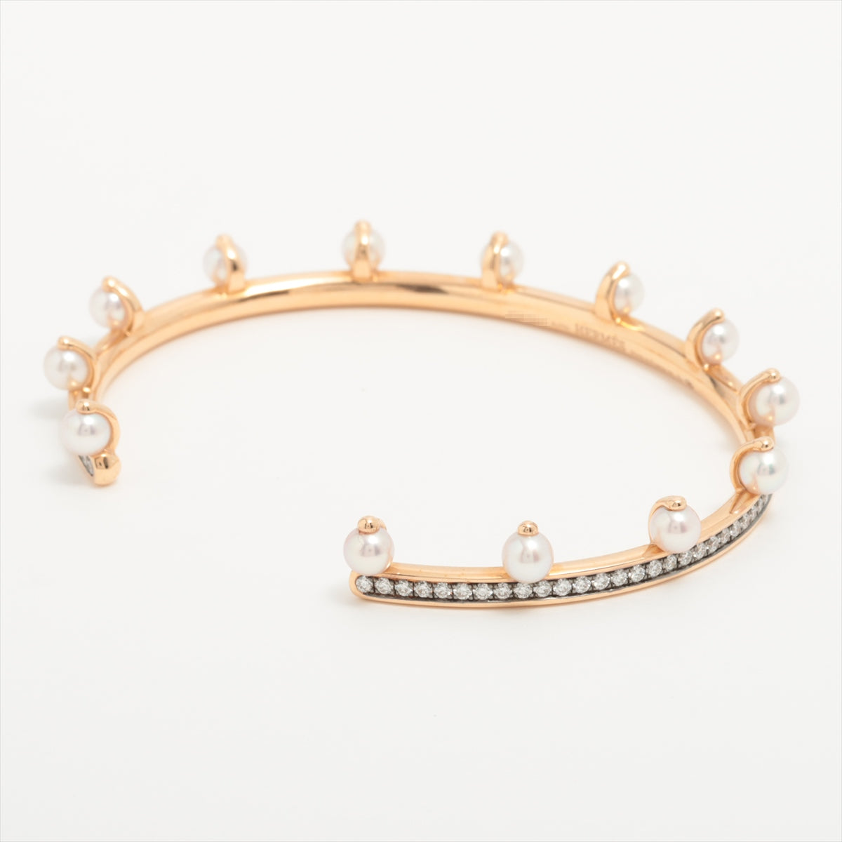 Hermès Chandra Pearl diamond Bracelet 750(PG) 15.1g ST