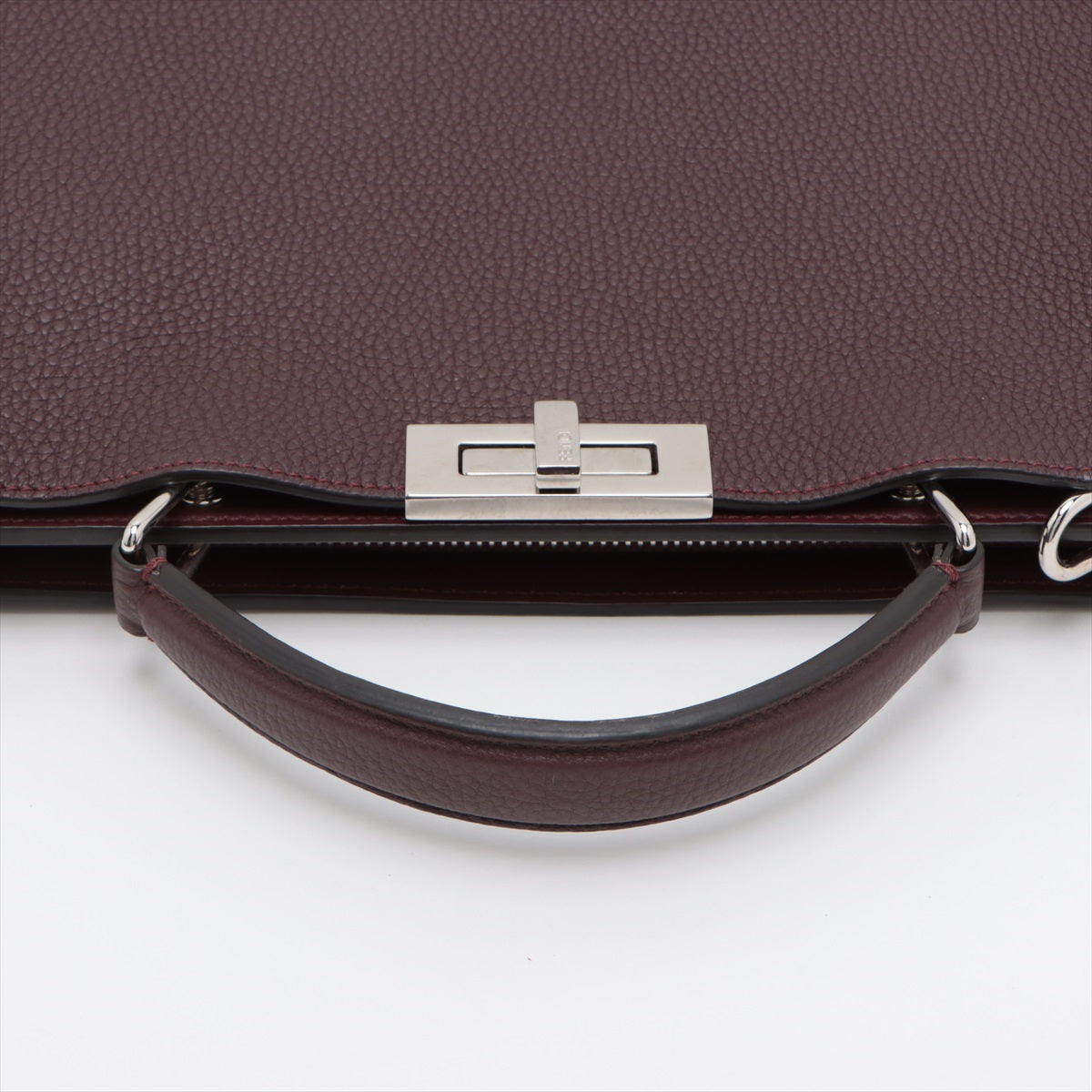 Fendi Peek-a-boo ICU Co., Ltd. midium Leather 2way handbag Wine red 7VA529