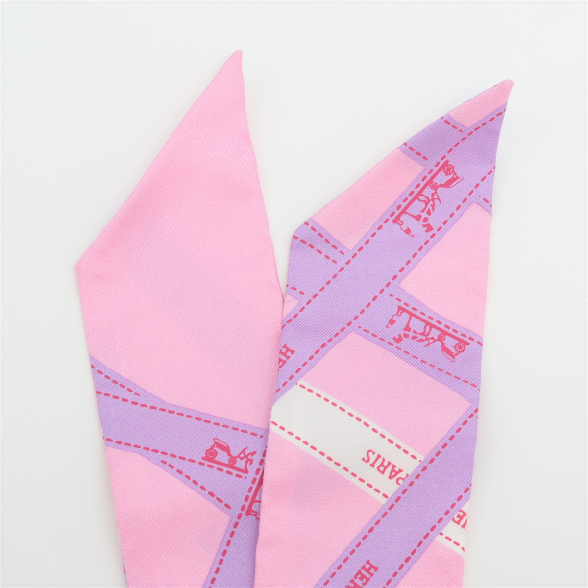 Hermès Twilly Bolduc Scarf Silk Pink