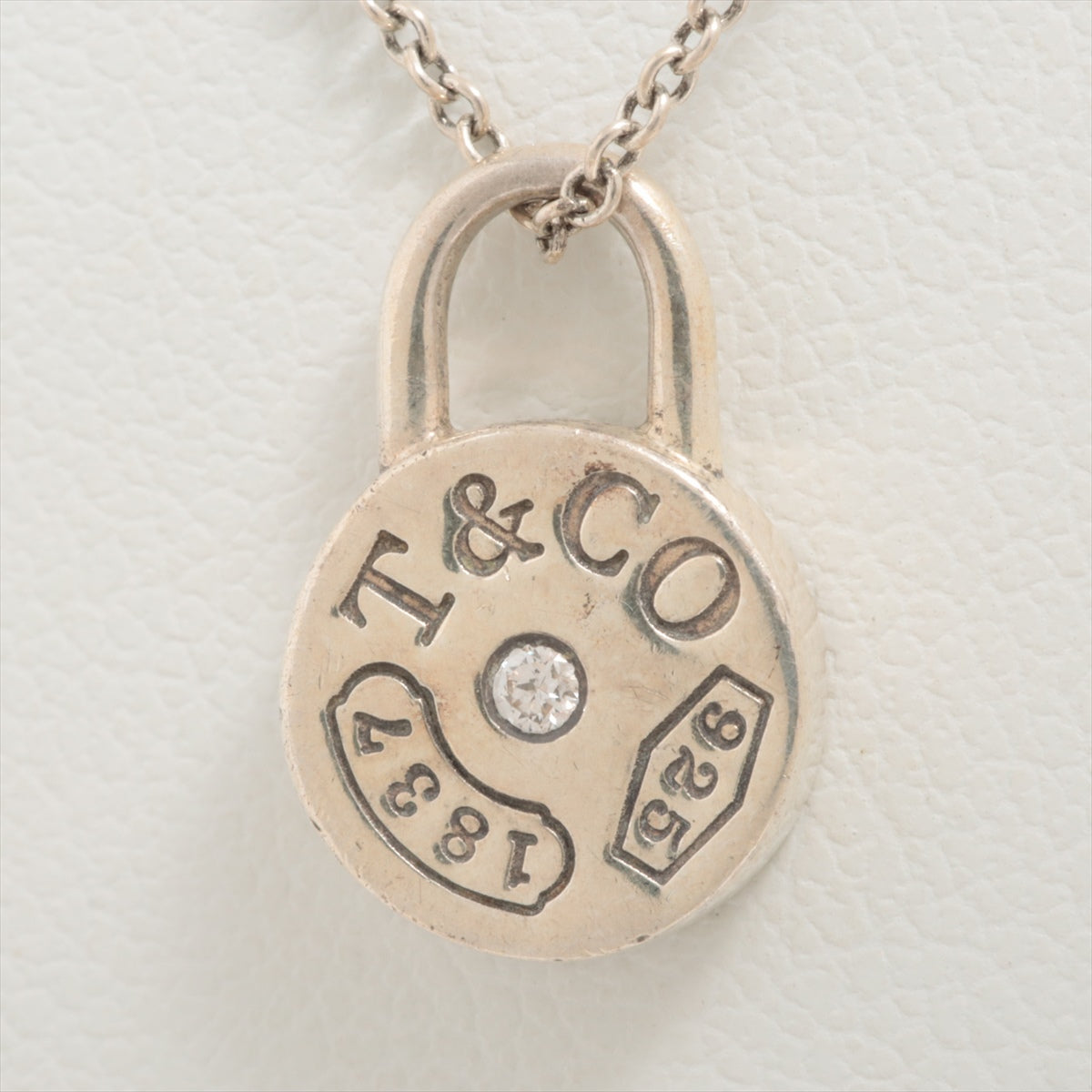 Tiffany 1837 Round Rock 1P Necklace 925 2.6g Silver