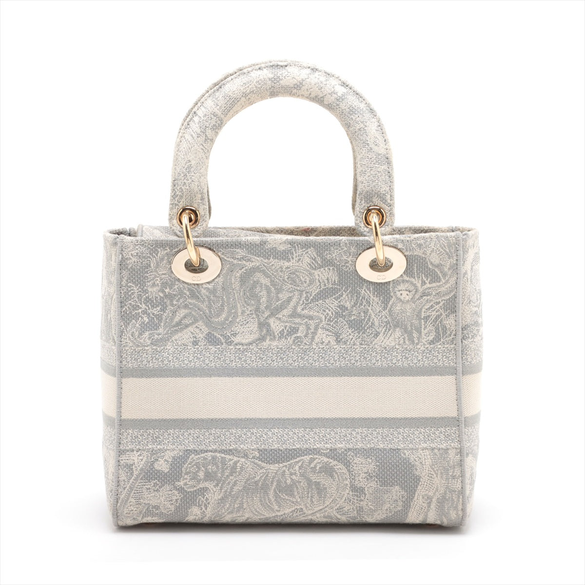 Christian Dior Lady Dior Twardu JUY Embroidery canvas 2way handbag Grey
