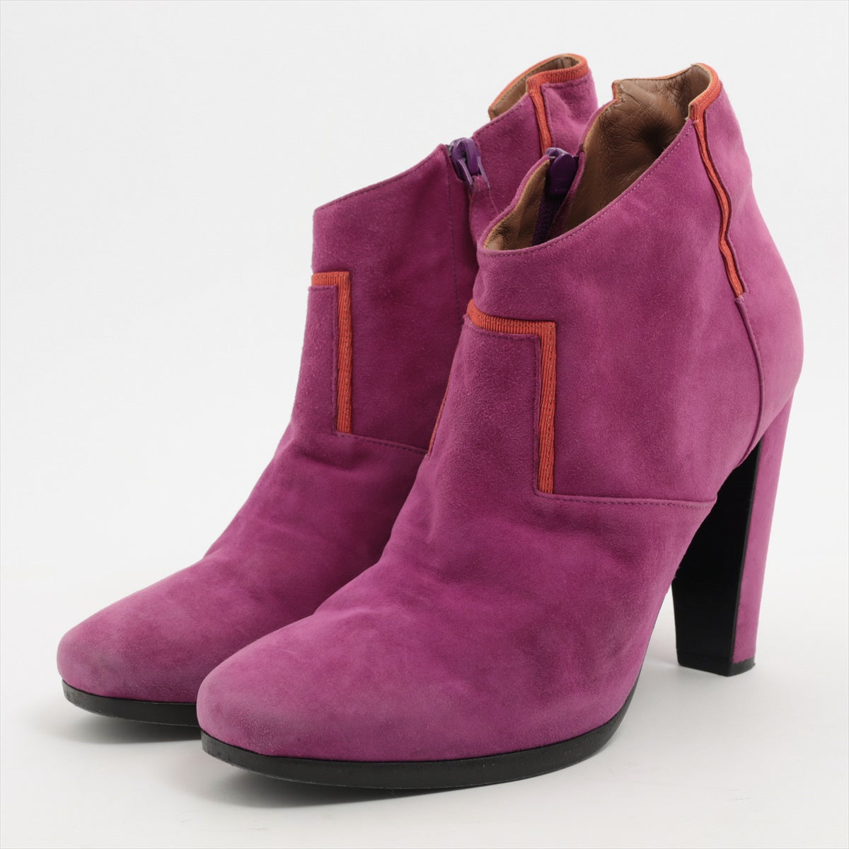 Hermès Leather & suede Boots 38 1/2 Ladies' Purple Insole repair