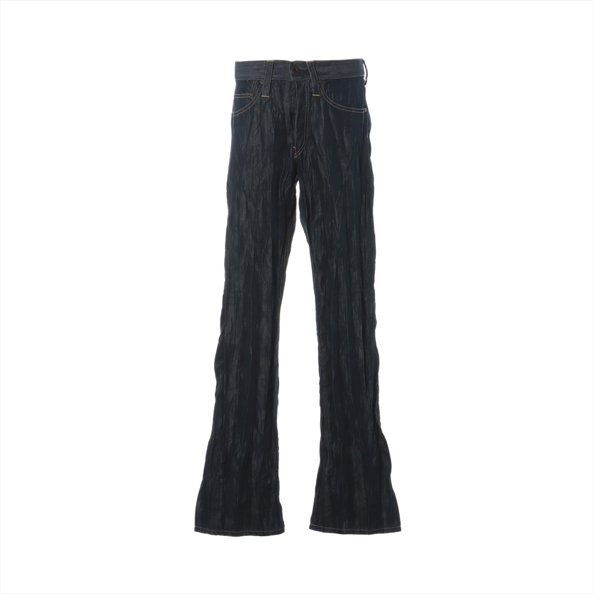 ISSEY MIYAKE Cotton & polyester Denim pants 29 Men's Blue indigo  ME01FF046 Wrinkle processing