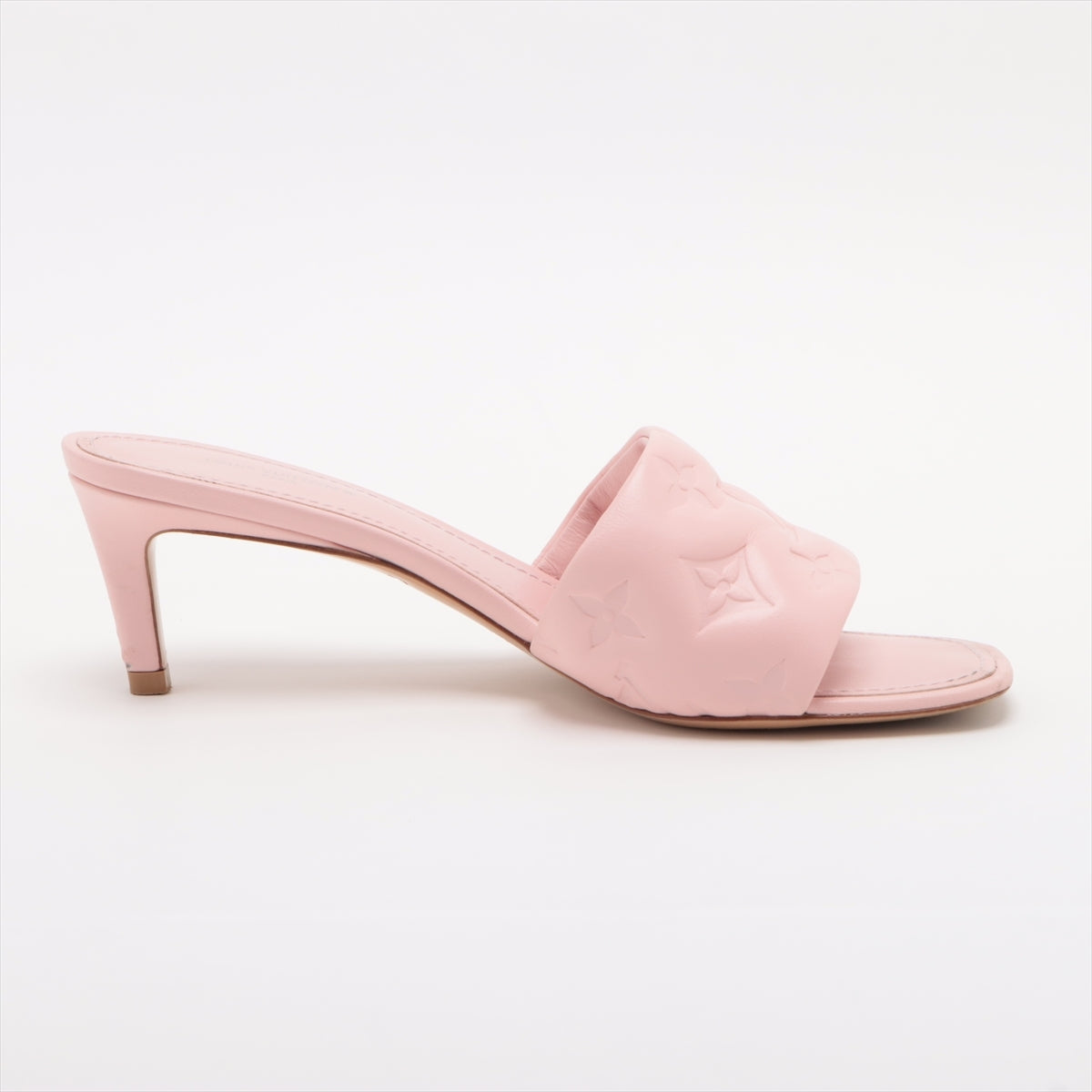 Louis Vuitton revival line 21 years Leather Sandals 36 1/2 Ladies' Pink SW0291 Monogram embossed
