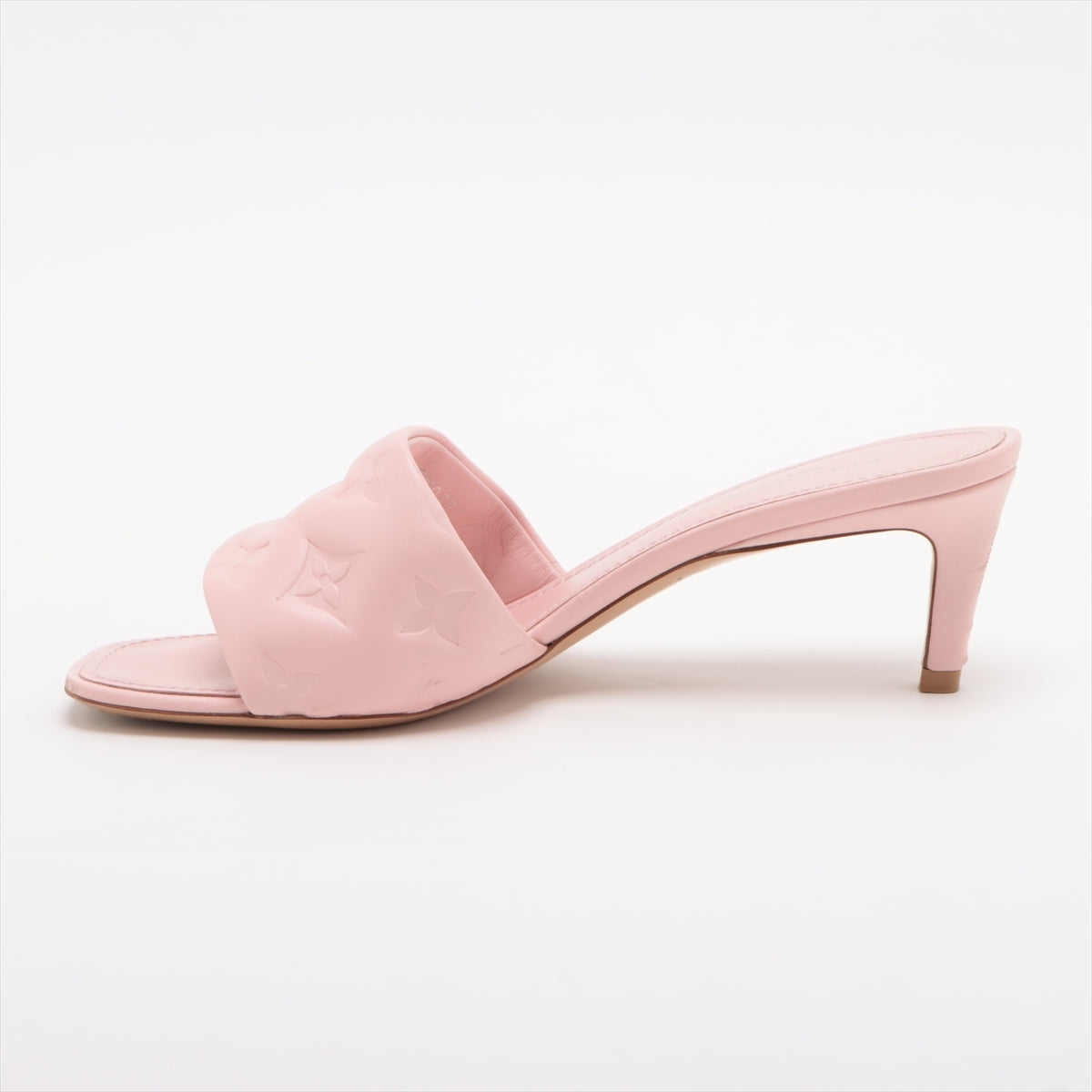 Louis Vuitton revival line 21 years Leather Sandals 36 1/2 Ladies' Pink SW0291 Monogram embossed