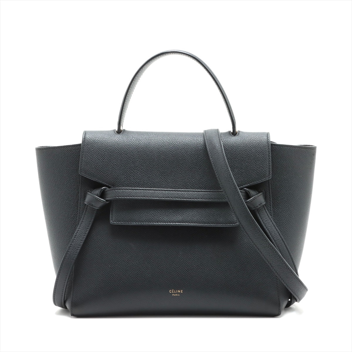 CELINE Belt Bag Micro Leather 2way handbag Black