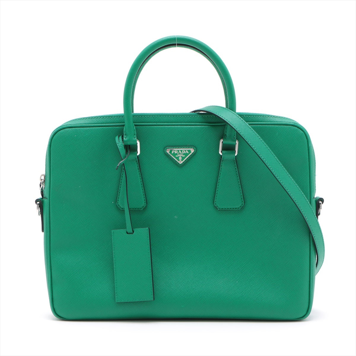Prada Saffiano Travel Leather 2WAY Businessbag Green