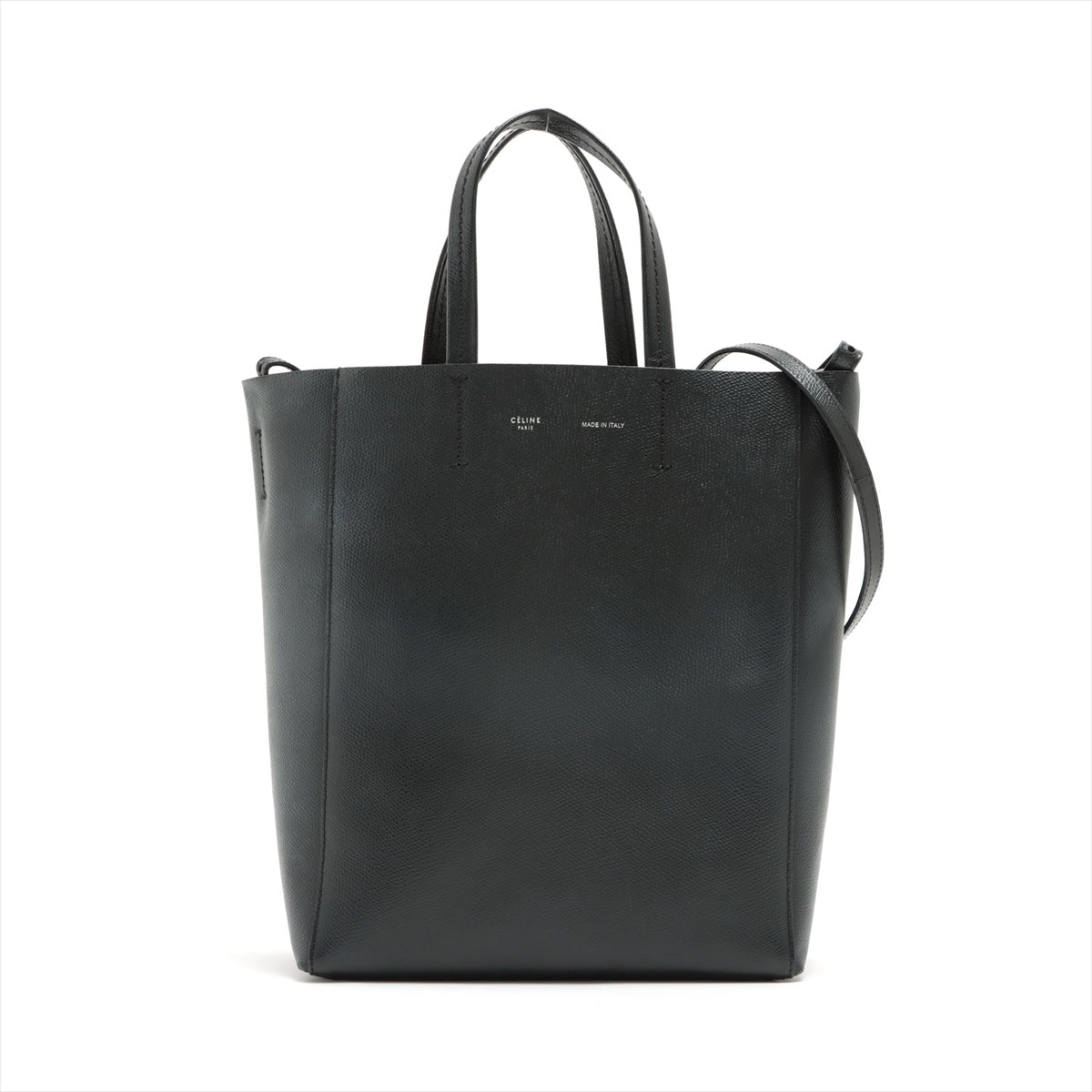 CELINE Vertical Cabas Small Leather 2 way tote bag Black