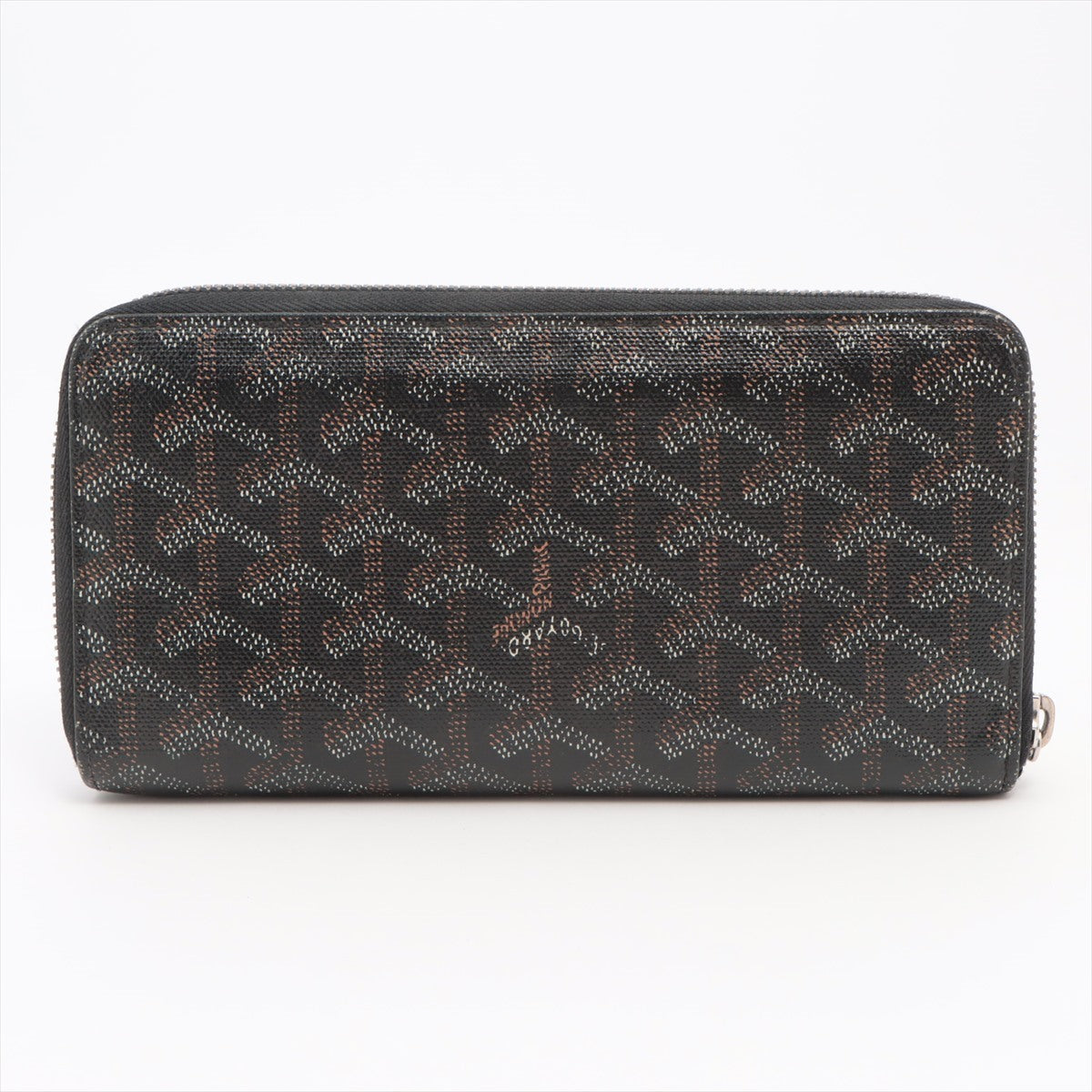 Goyard Herringbone Matignon PVC & leather Round-Zip-Wallet Black