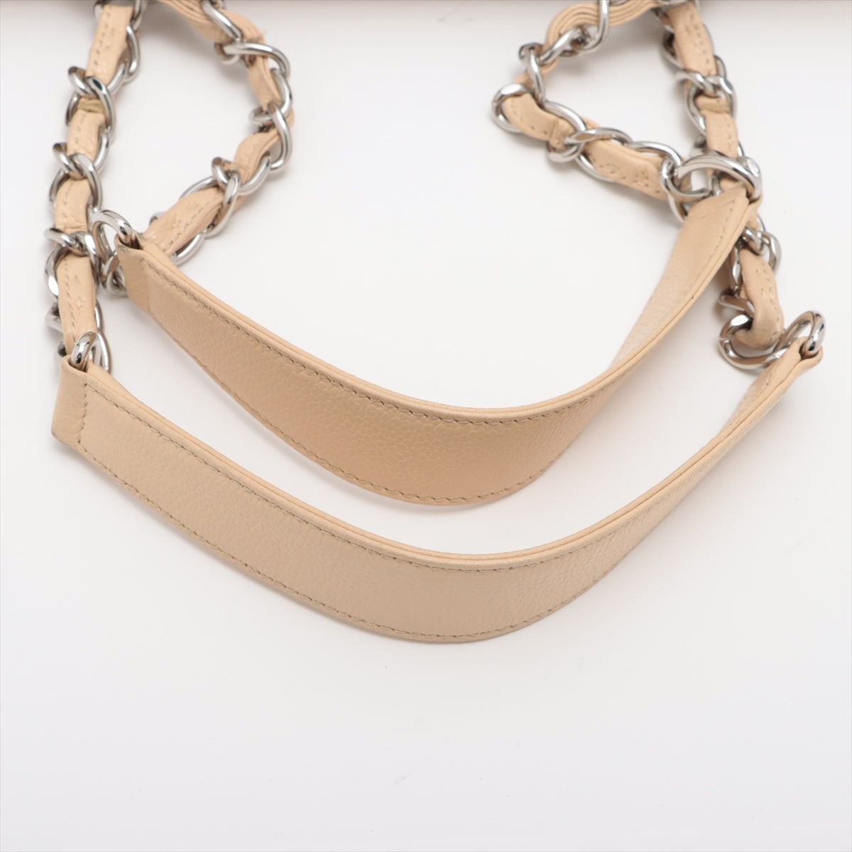 Chanel GST Caviarskin Chain tote bag Beige Silver Metal fittings 15343226