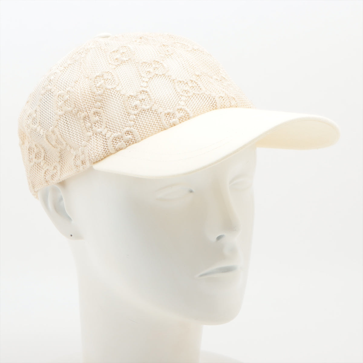 Gucci 579155 GG embroidery baseball cap M Cotton & nylon Ivory Wears Stained lace pattern