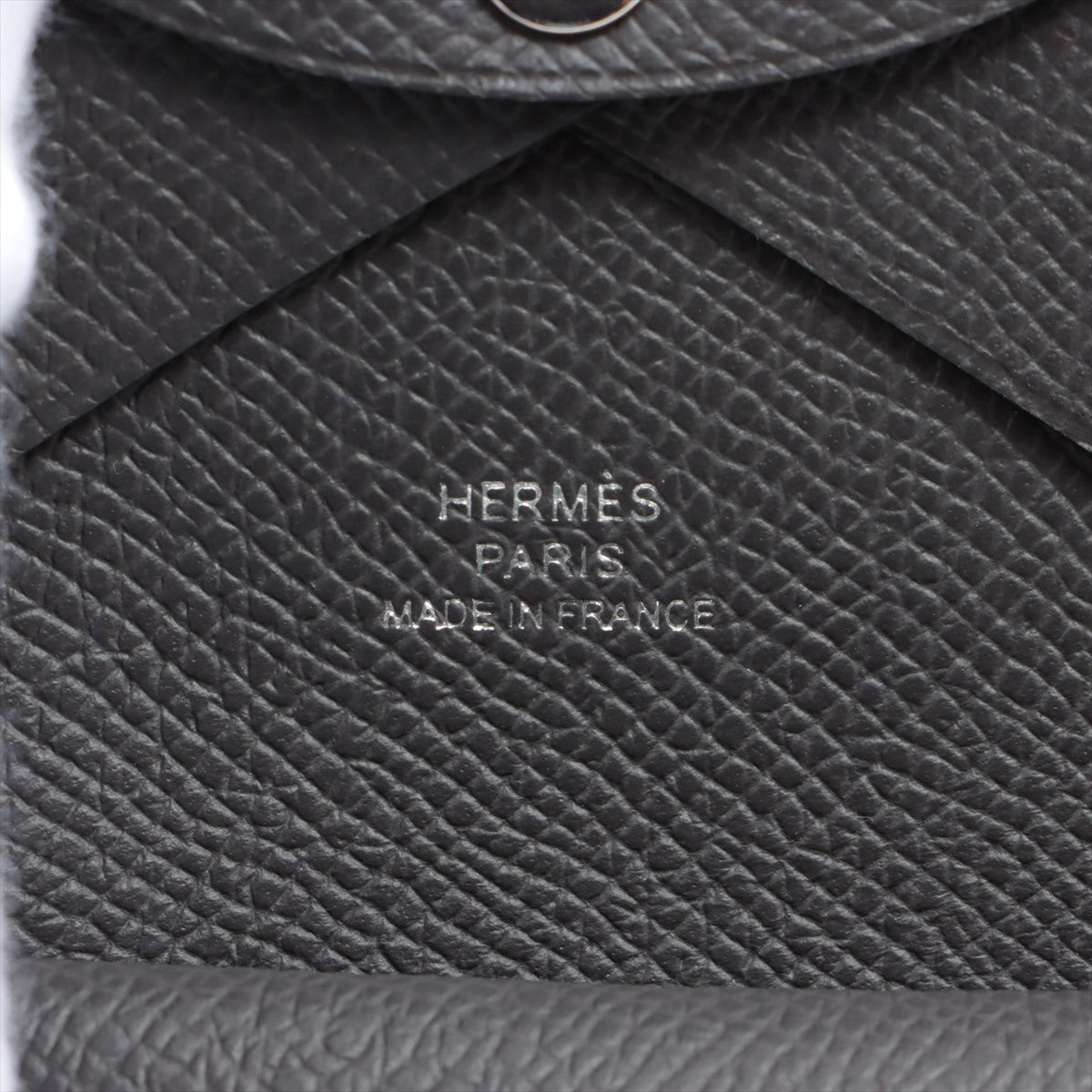 Hermès Calvi Duo Veau Epsom Coin case Grey Silver Metal fittings B: 2023