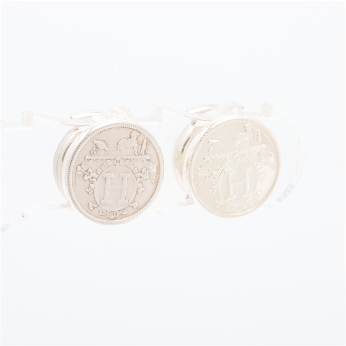 Hermès Ex-Libris Piercing jewelry (for both ears) 925 2.2g Silver Wears Losing luster Yes