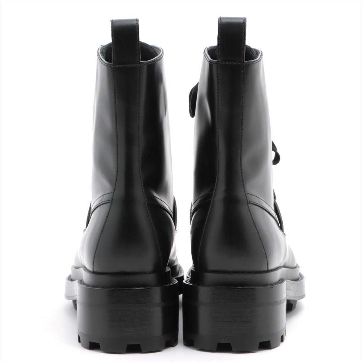 Hermès Funk Leather Short Boots 38 1/2 Ladies' Black Kelly metal fittings box There is a bag