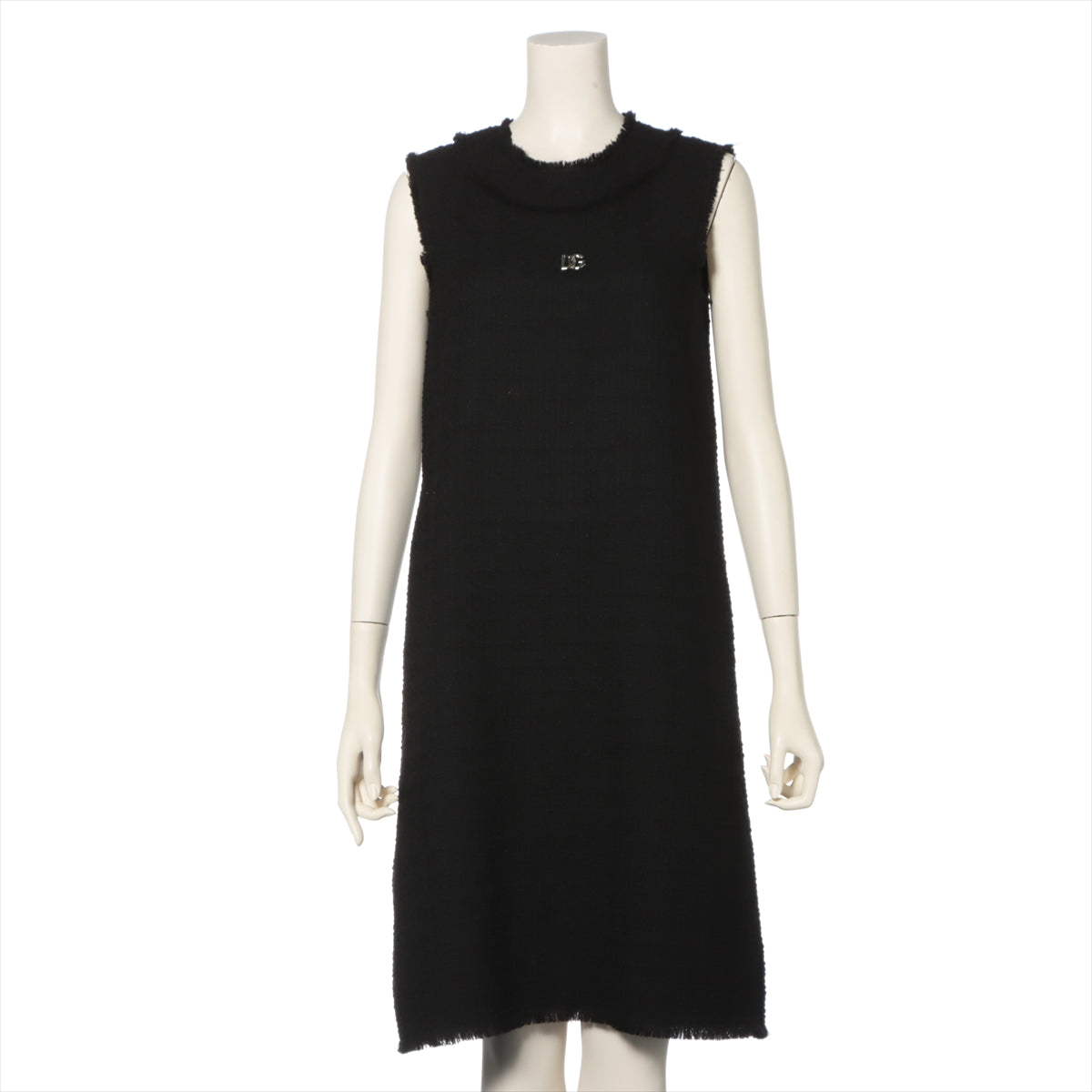 Dolce & Gabbana Wool & polyester Sleeveless dress 40 Black  F6ARUT