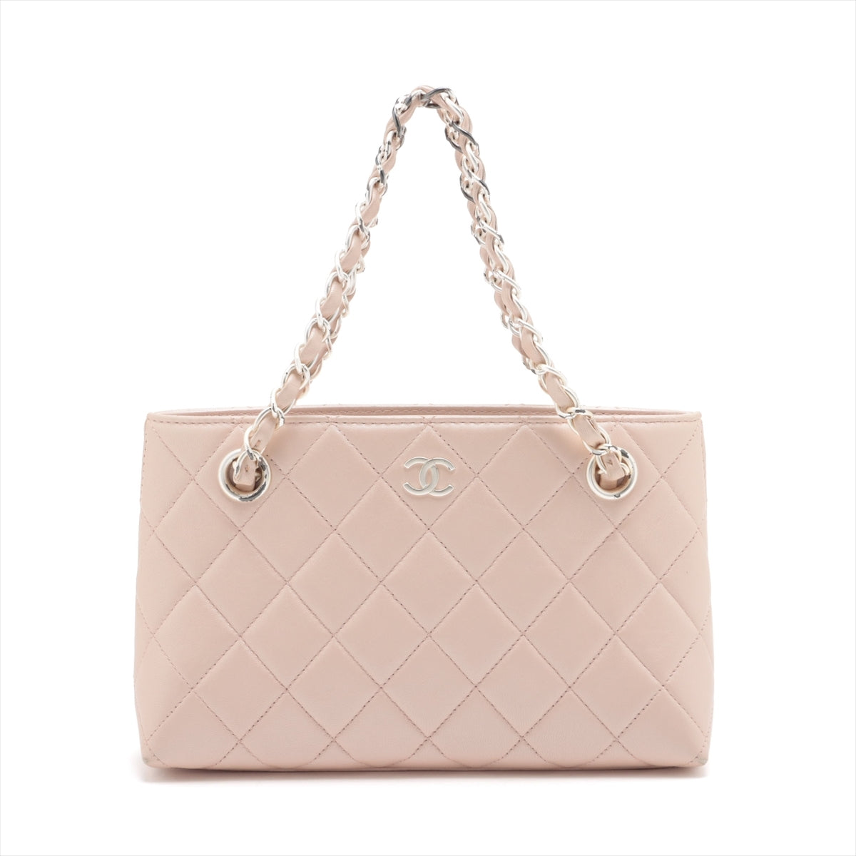 Chanel Matelasse Leather Chain handbag Pink Silver Metal fittings 6636789