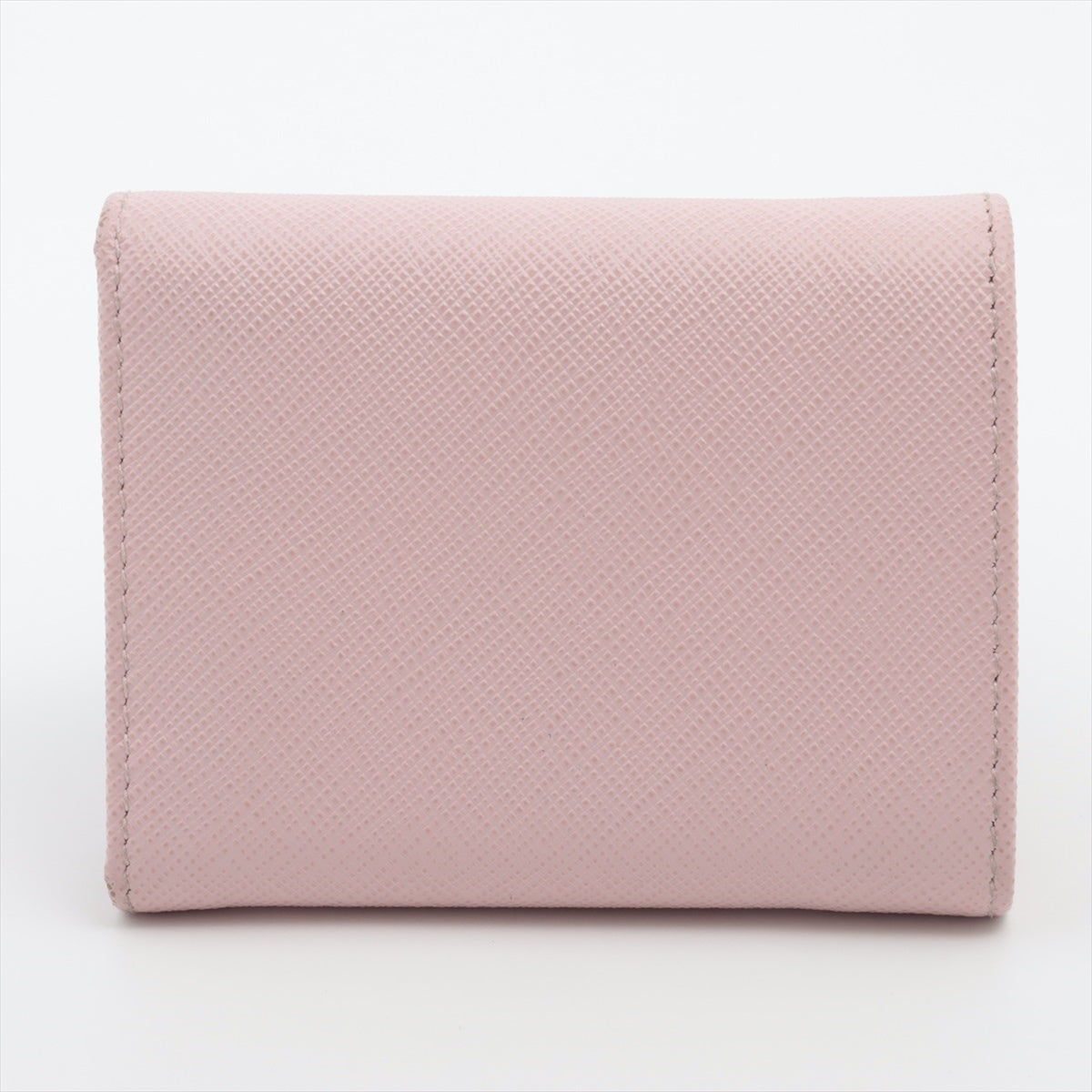 Prada Saffiano 1MH044 Leather Compact Wallet Pink