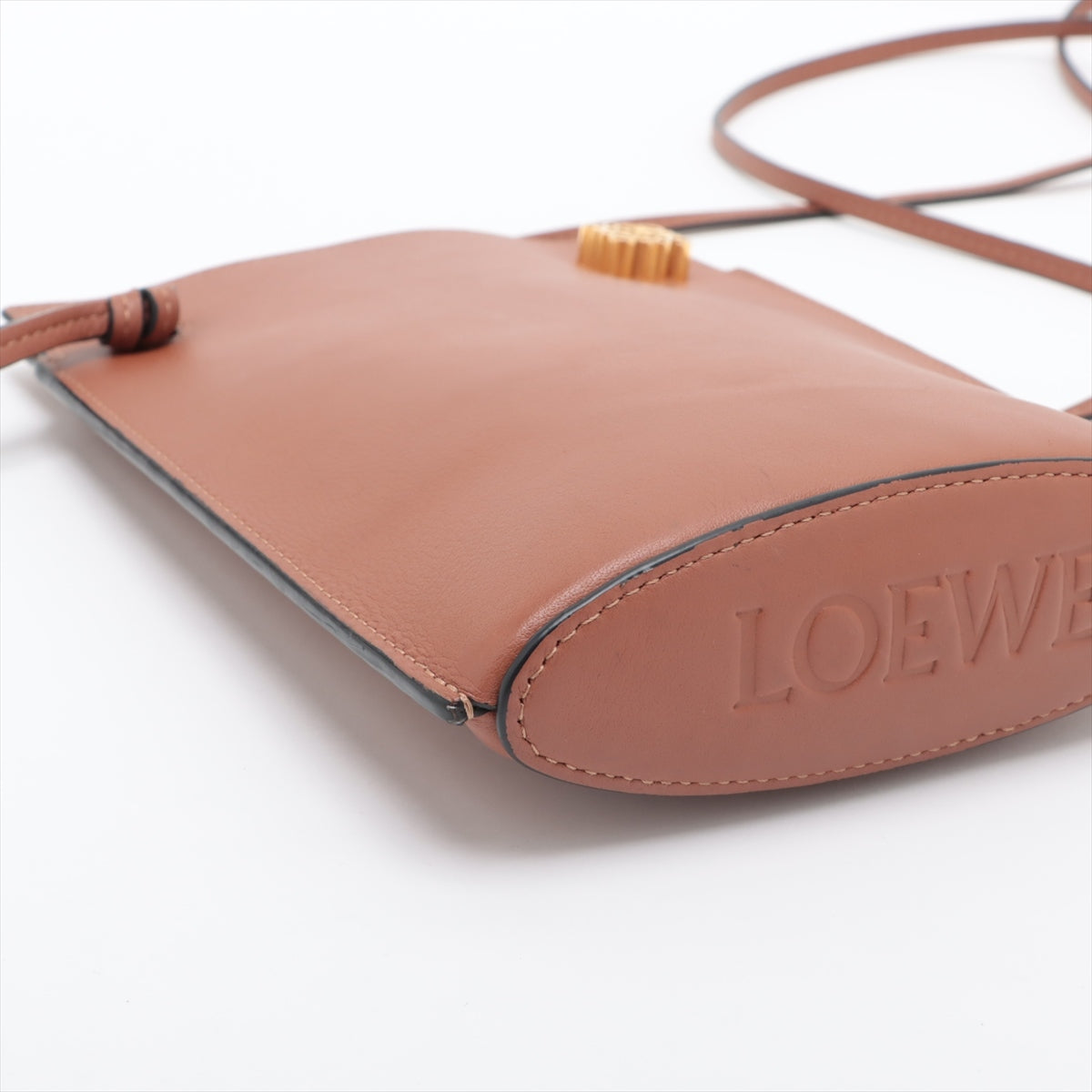 Loewe dice pocket Leather Shoulder bag Brown