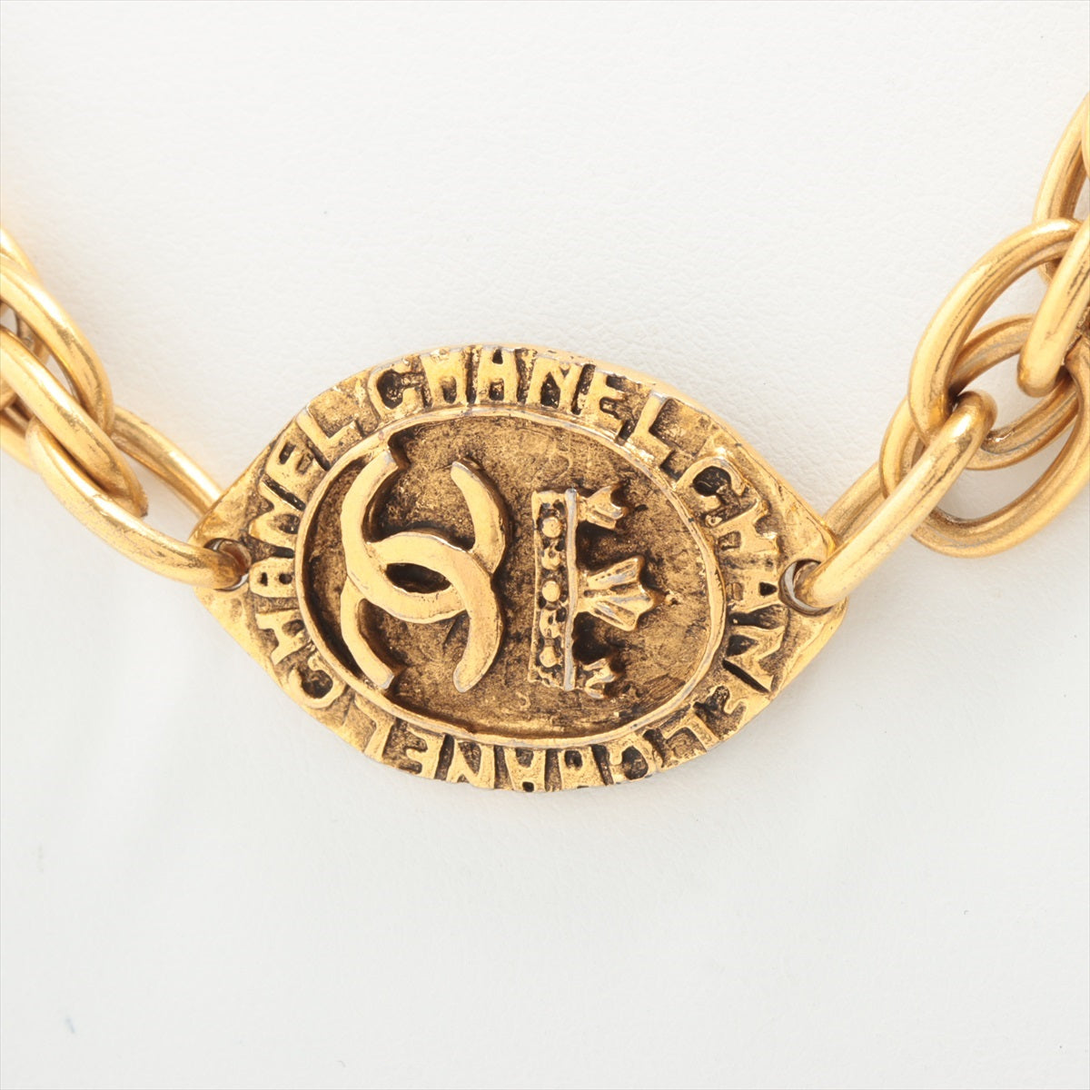 Chanel Coco Mark Logo Necklace GP Gold Peeling off Losing luster Discoloration