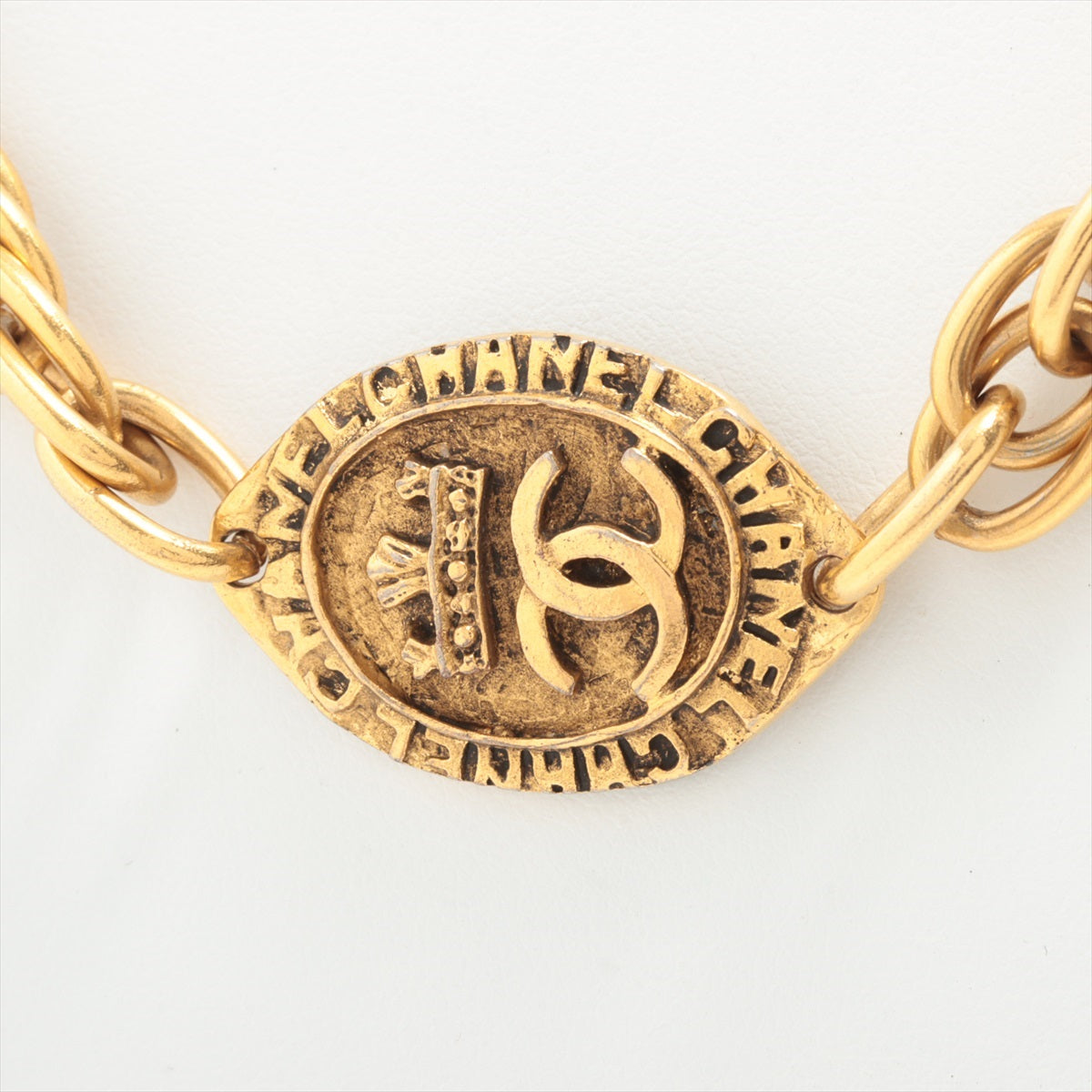 Chanel Coco Mark Logo Necklace GP Gold Peeling off Losing luster Discoloration