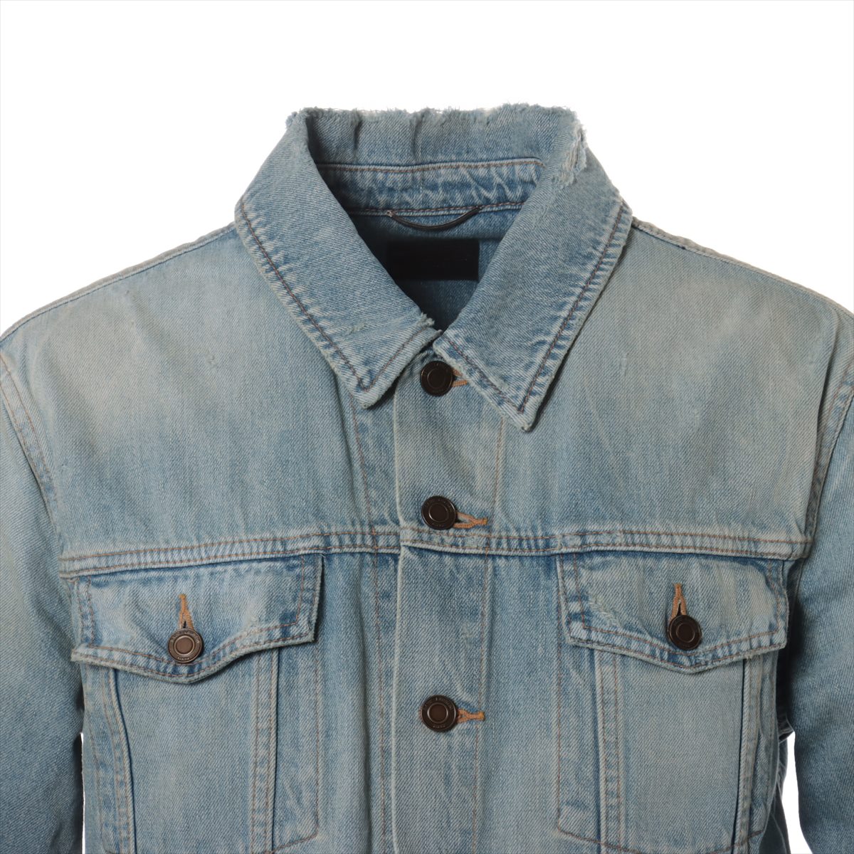 Saint Laurent Paris 21 years Cotton Denim jacket L Men's Blue  627584 Crash processing