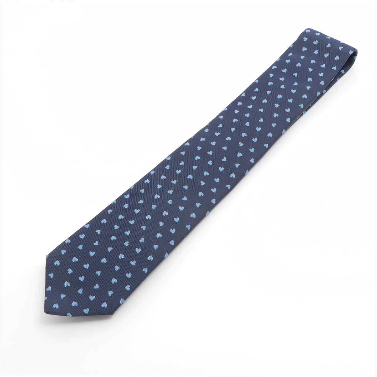 Hermès Necktie Silk Navy blue