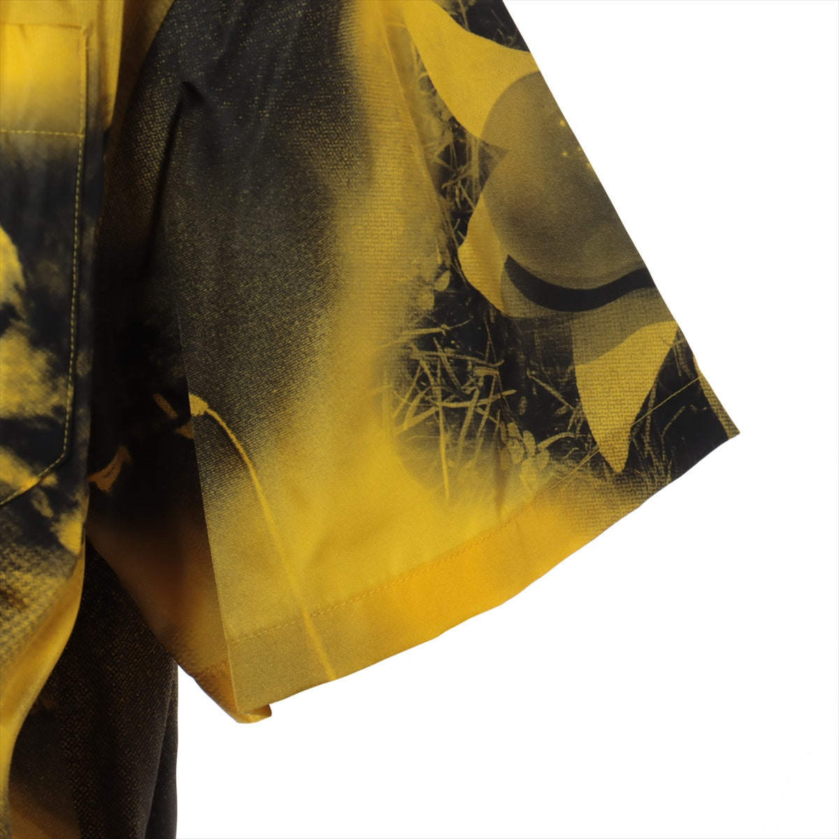 Prada Re Nylon Re Nylon 22 years Nylon Shirt S Men's Black x yellow  SC513 Triangle logo