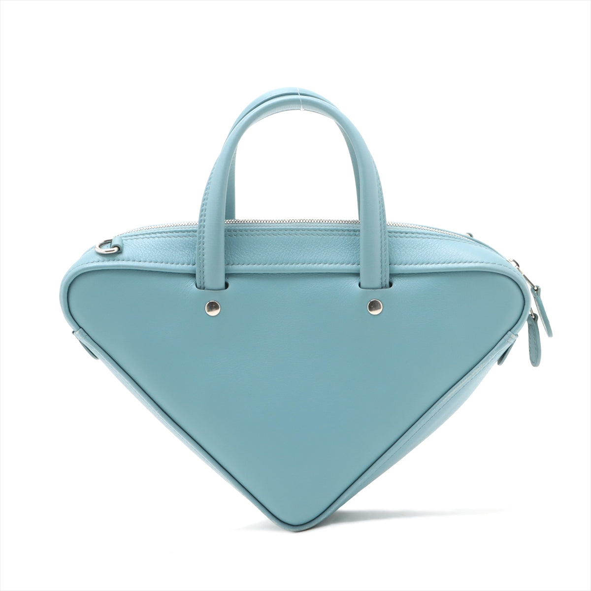 Balenciaga Triangle Duffel XS Leather 2way handbag Light blue 527272