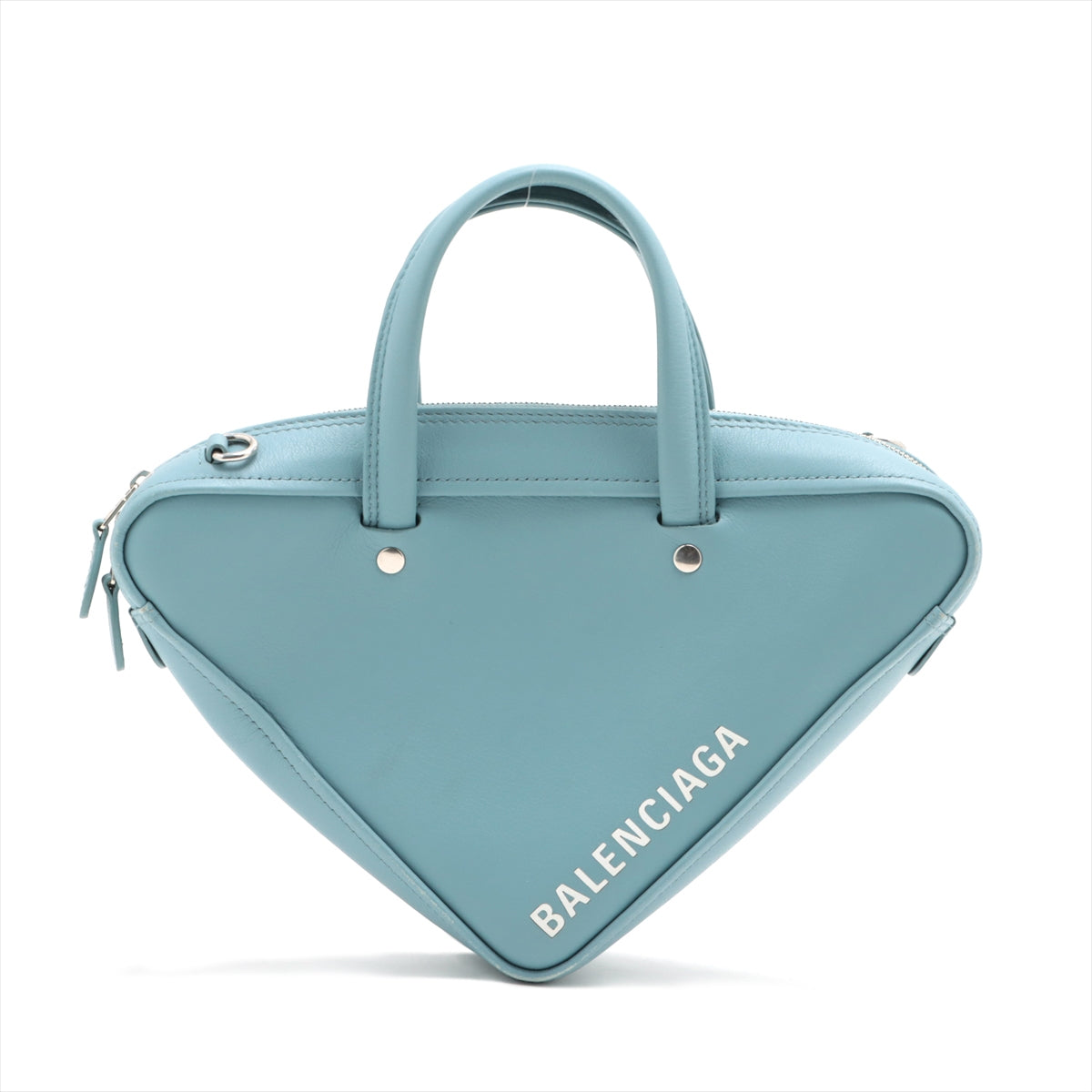 Balenciaga Triangle Duffel XS Leather 2way handbag Light blue 527272