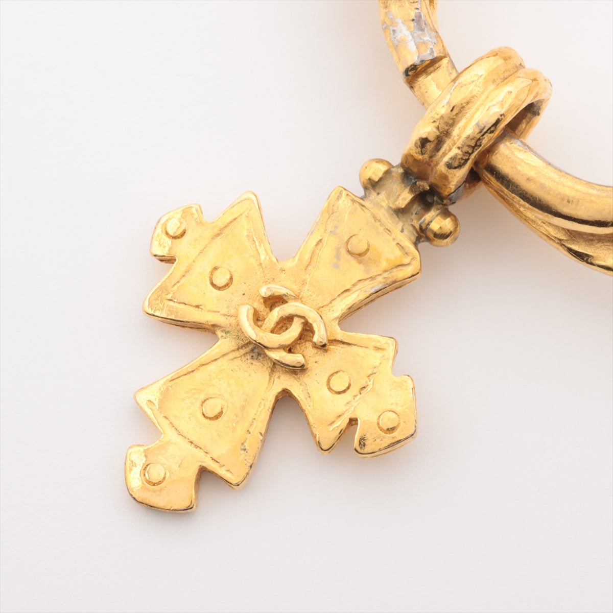 Chanel Coco Mark 94P Bracelet GP Gold Cross crucifix