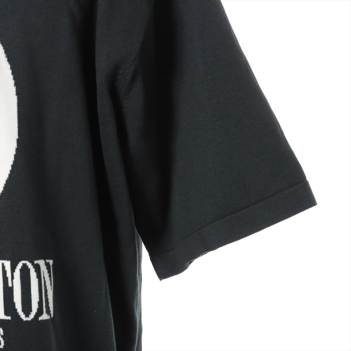 Louis Vuitton 23AW Cotton Short Sleeve Knitwear 4L Men's Black  RM232 SHORT SLEEVE COTTON INTARSIA CREWNECK