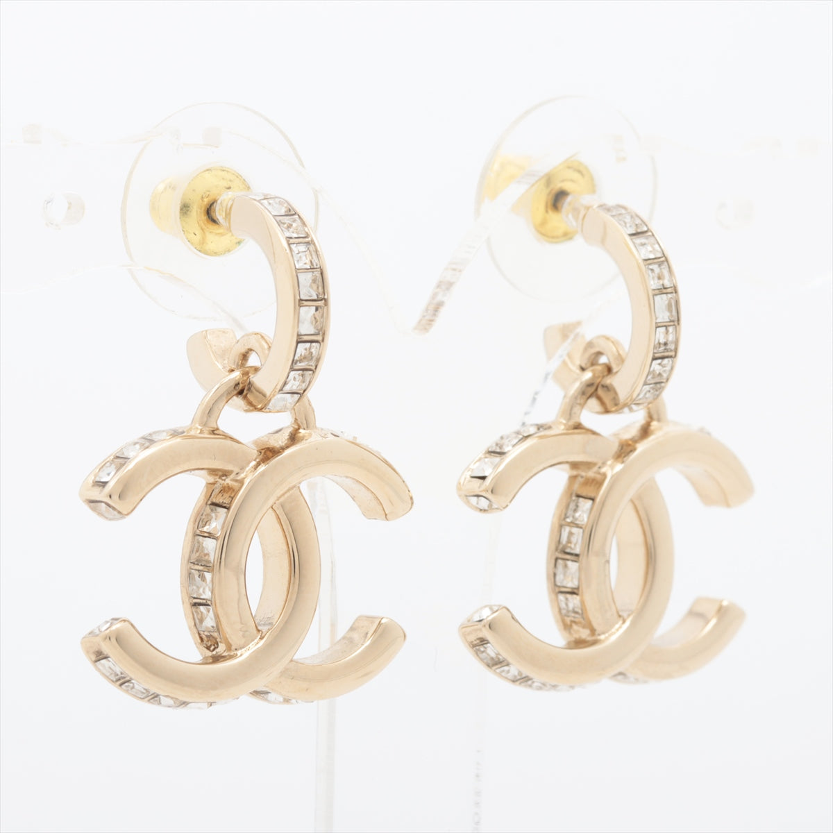 Chanel Coco Mark B23B Piercing jewelry (for both ears) GP×inestone Champagne Gold