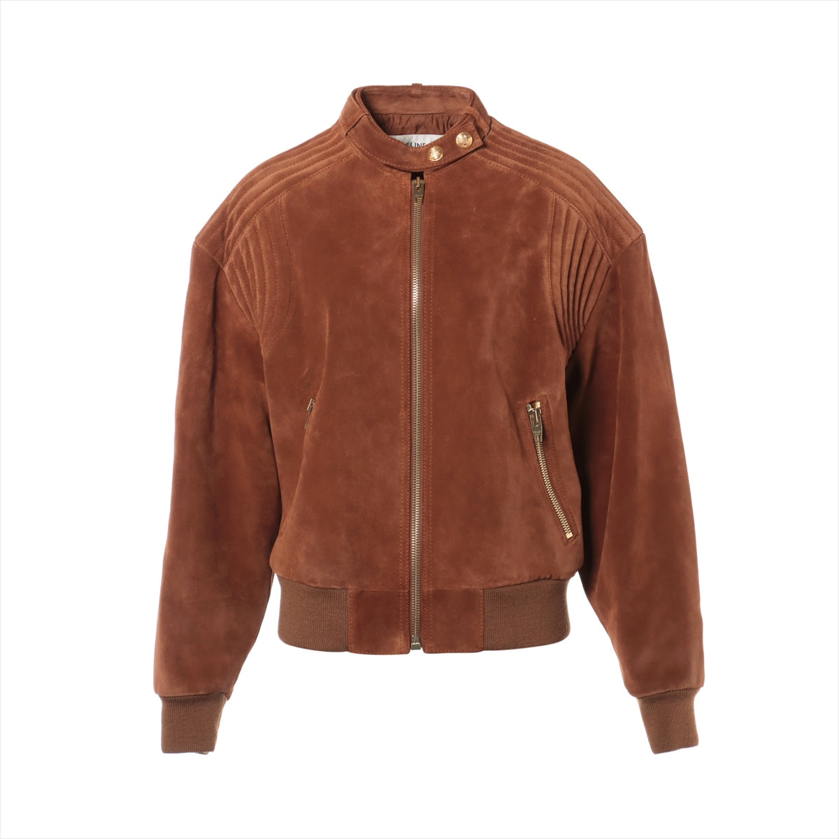 CELINE 21AW Leather Leather jacket 36 Ladies' Brown  2E909712K Eddie period