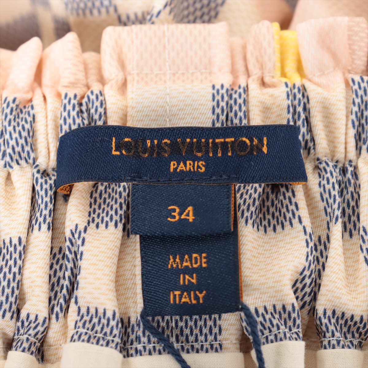 Louis Vuitton 22AW Cotton & nylon Skirt 34 Ladies' Beige×Pink  RW222W Damier Azul