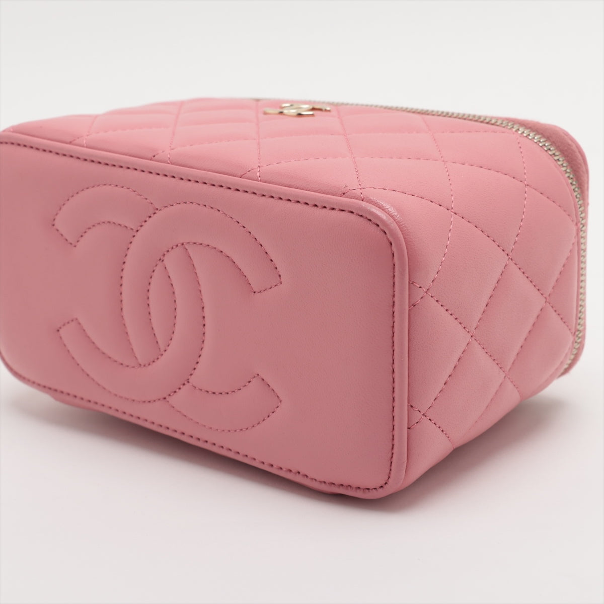 Chanel Matelasse Lambskin Chain shoulder bag Vanity Pink Gold Metal fittings