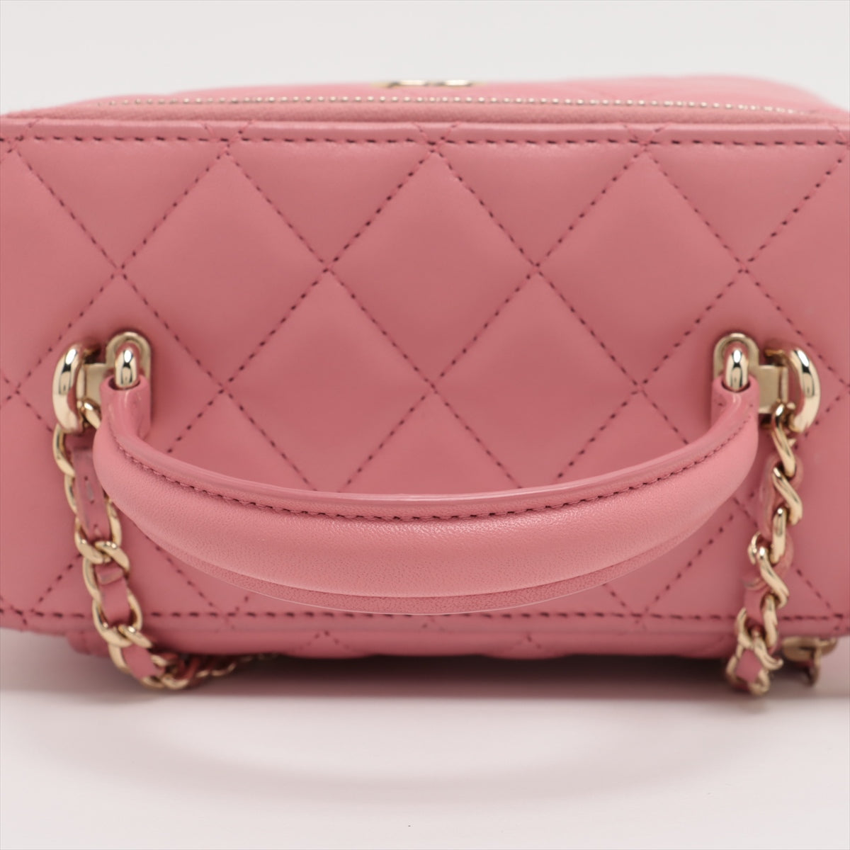 Chanel Matelasse Lambskin Chain shoulder bag Vanity Pink Gold Metal fittings