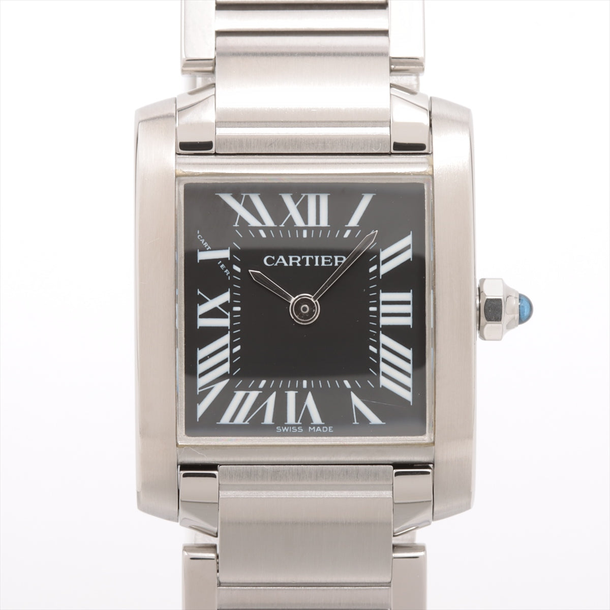 Cartier Tank Francaise SM W51026Q3 SS QZ Black-Face Extra Link 2 Limited to Asia