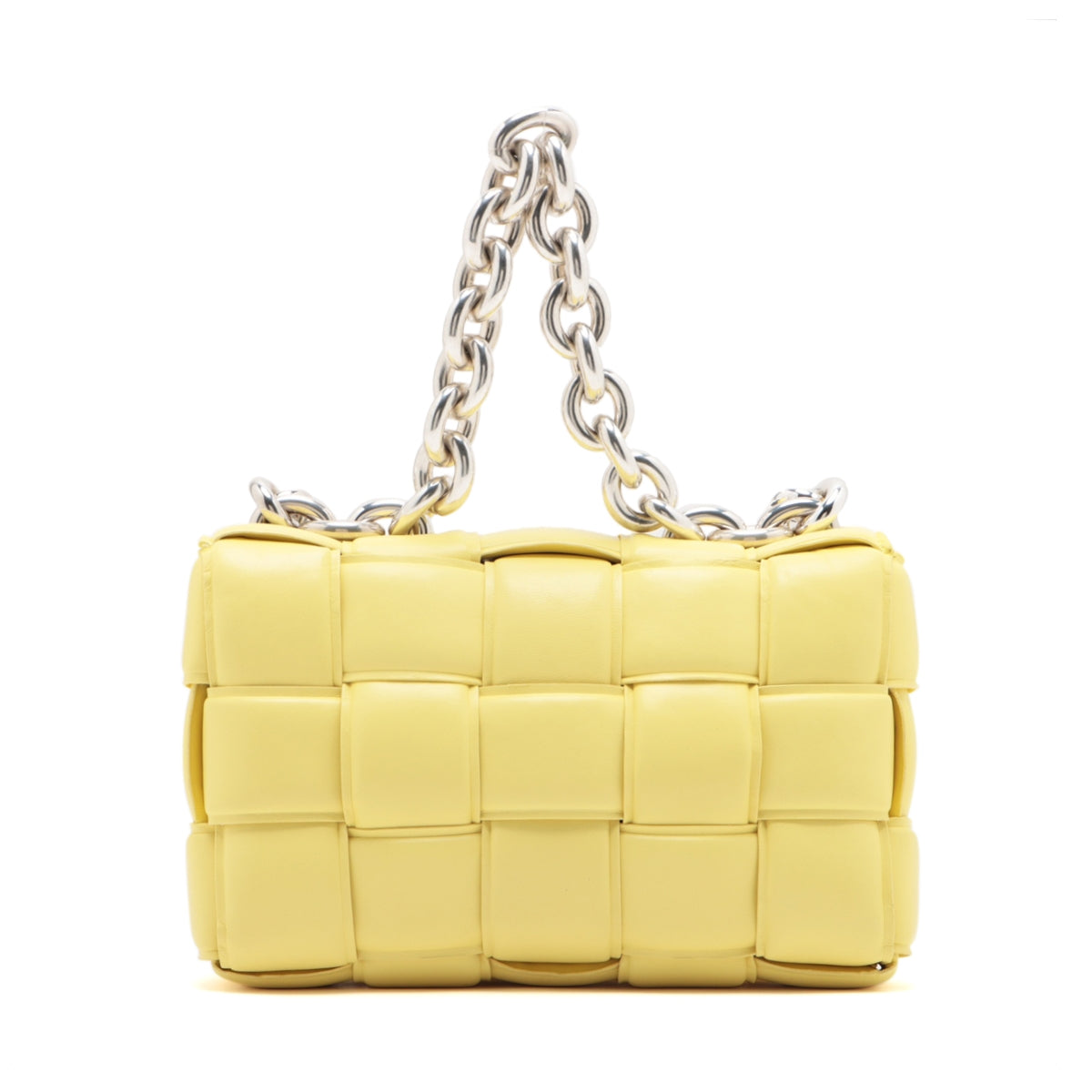 Bottega Veneta maxi intrecciato padded cassette Leather Chain shoulder bag Yellow
