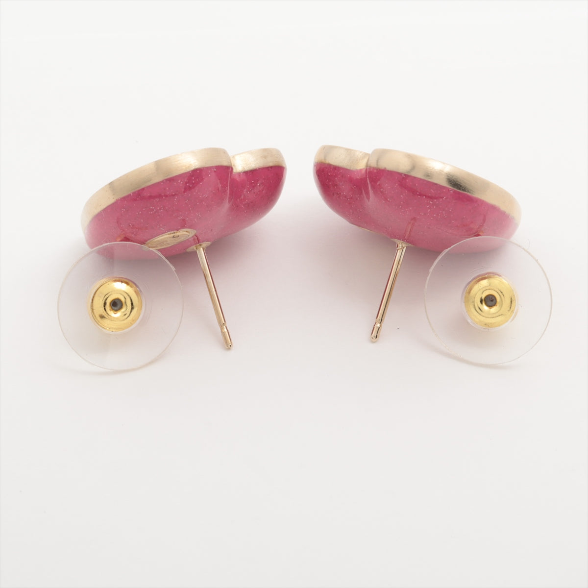 Chanel Coco Mark C23P Piercing jewelry (for both ears) GP×inestone Gold x pink