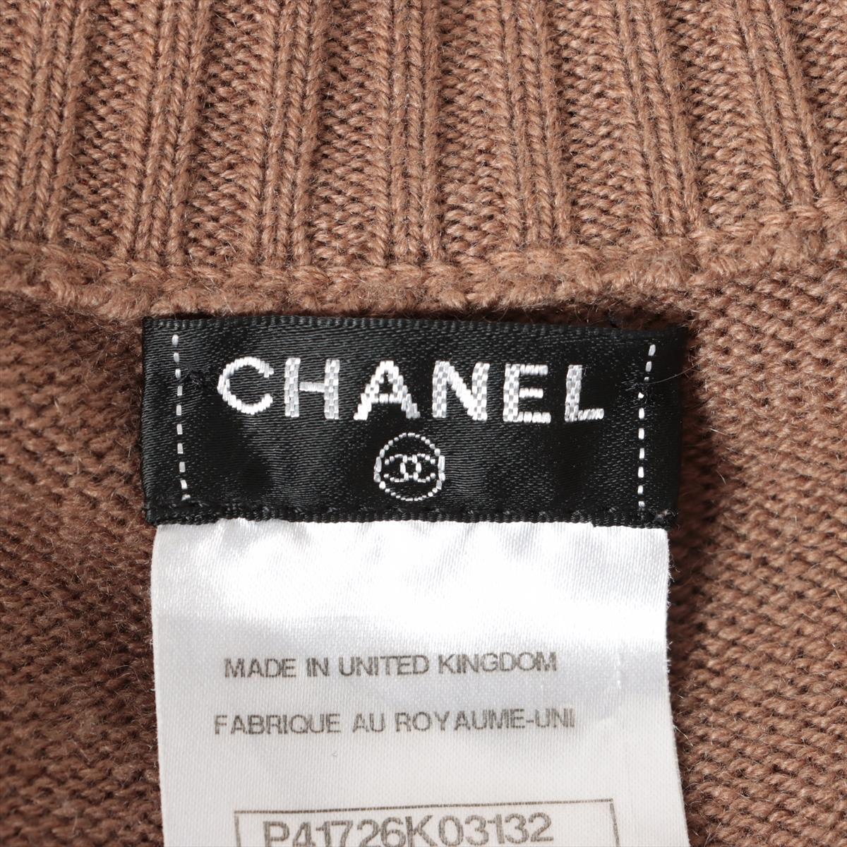 Chanel Coco Button Cashmere Cardigan 36 Ladies' Brown  P41726K03132