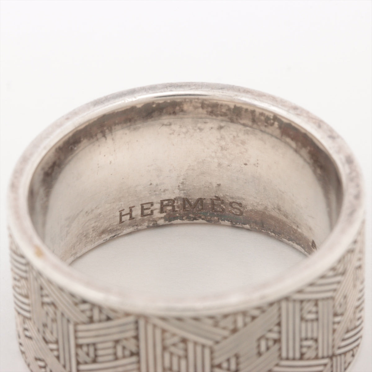 Hermès H Logo rings 56 925 10.4g Silver