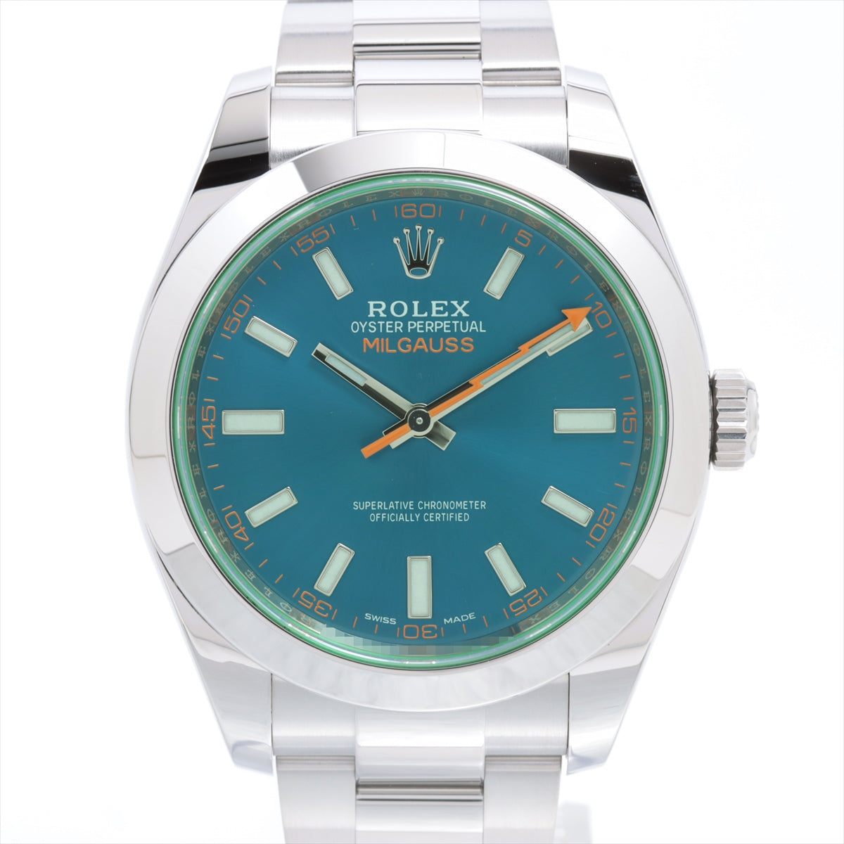 Rolex Milgauss Z blue 116400GV SS AT Blue-Face Extra Link 1
