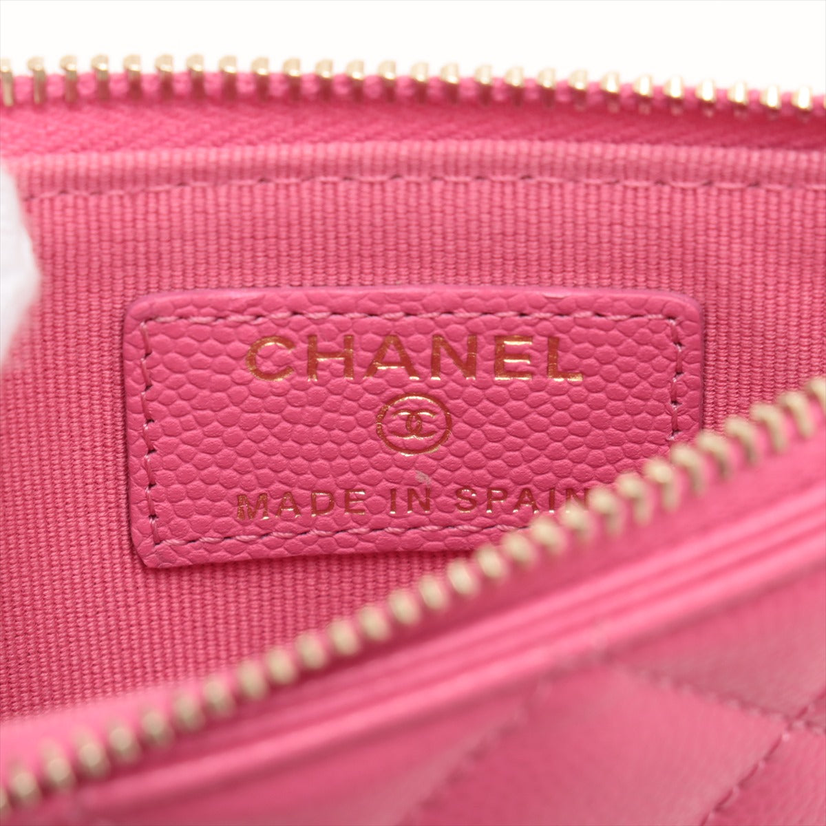 Chanel Matelasse Caviarskin Coin case Pink Gold Metal fittings random