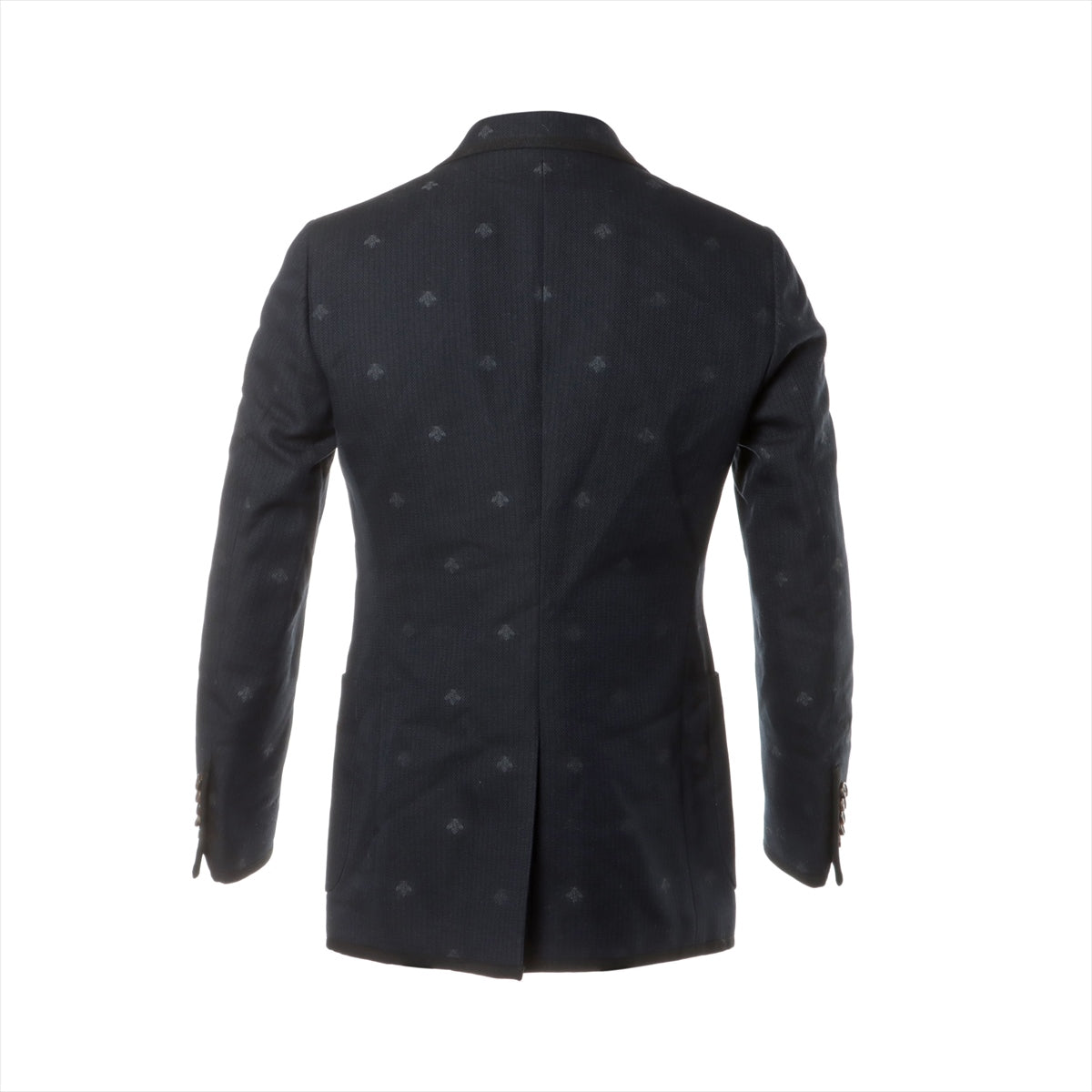 Gucci 18 years Cotton & wool Tailored jacket 44 Men's Navy blue  521888 Monaco Bee Stripe