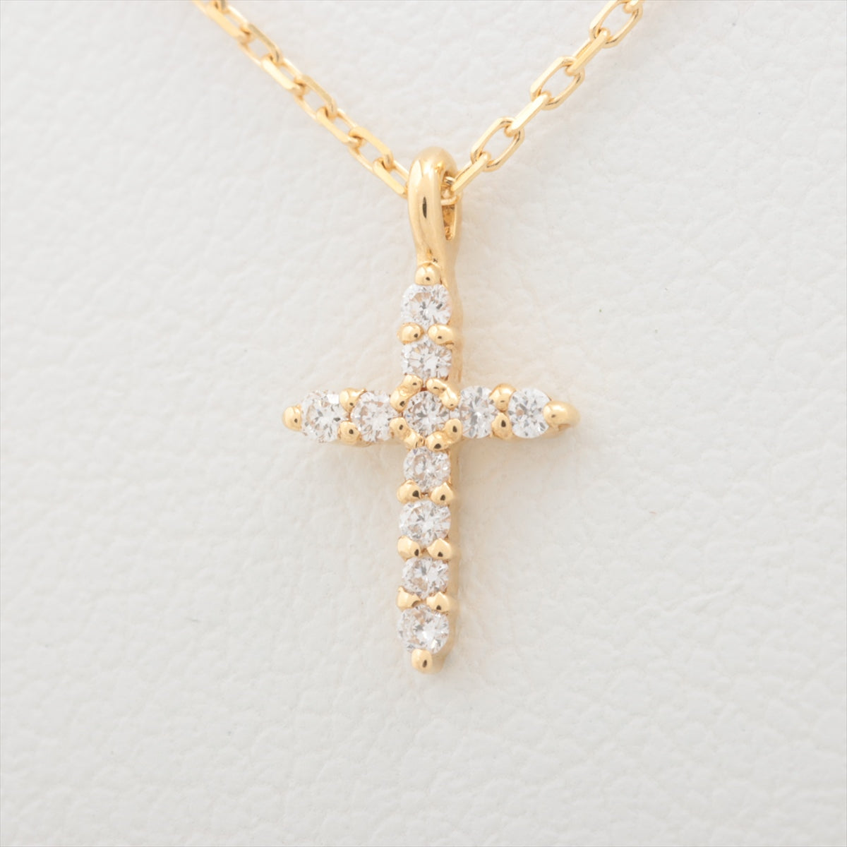 ete Cross diamond Necklace K18(YG) 1.0g 0.05