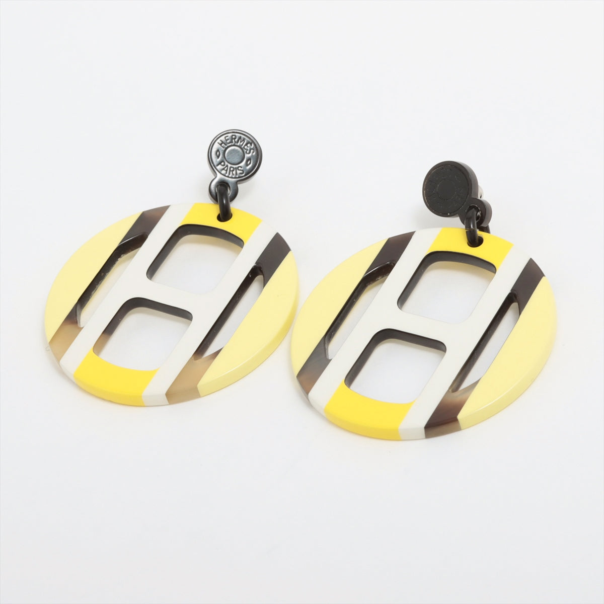 Hermès H Equip Piercing jewelry (for both ears) buffalo Horn Yellow