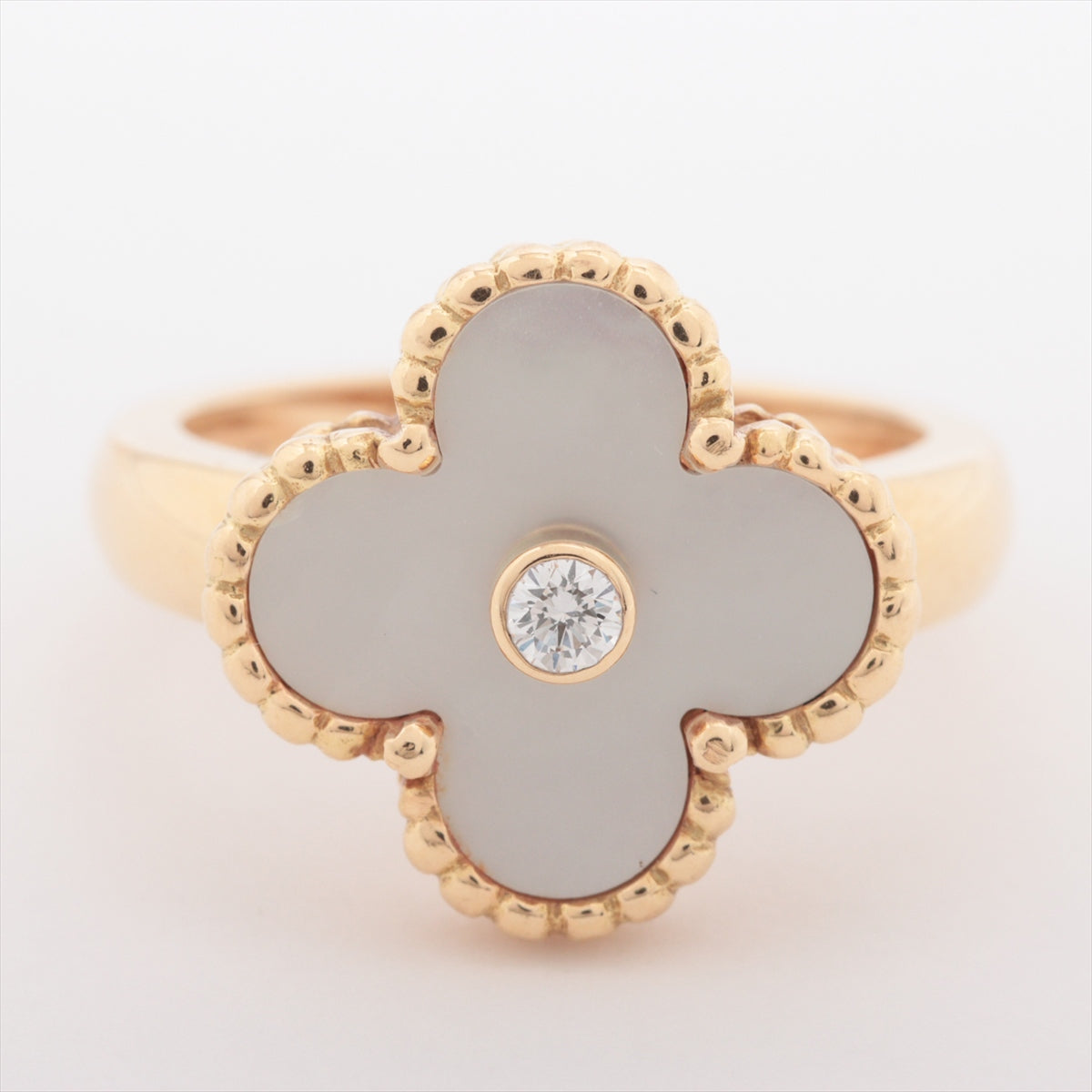 Van Cleef & Arpels Vintage Alhambra shells diamond rings 750(YG) 6.5g 50