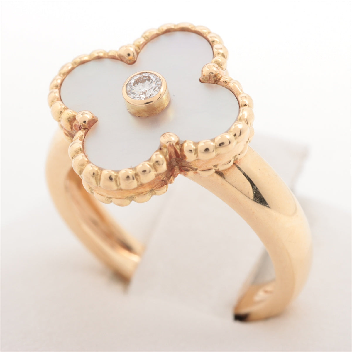 Van Cleef & Arpels Vintage Alhambra shells diamond rings 750(YG) 6.5g 50