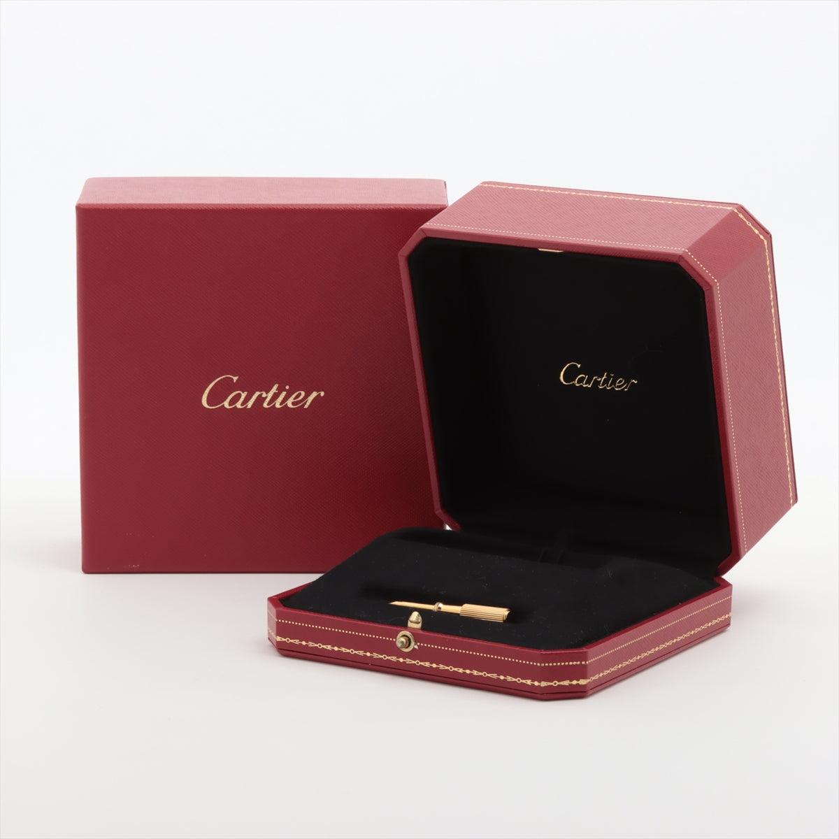Cartier Love SM half diamond Bracelet 750(YG) 16.9g 15 With screwdriver Strain where the fastener is inserted